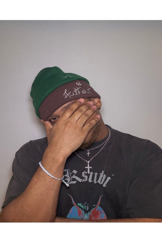 "Green&Brown” Stacked Beanie