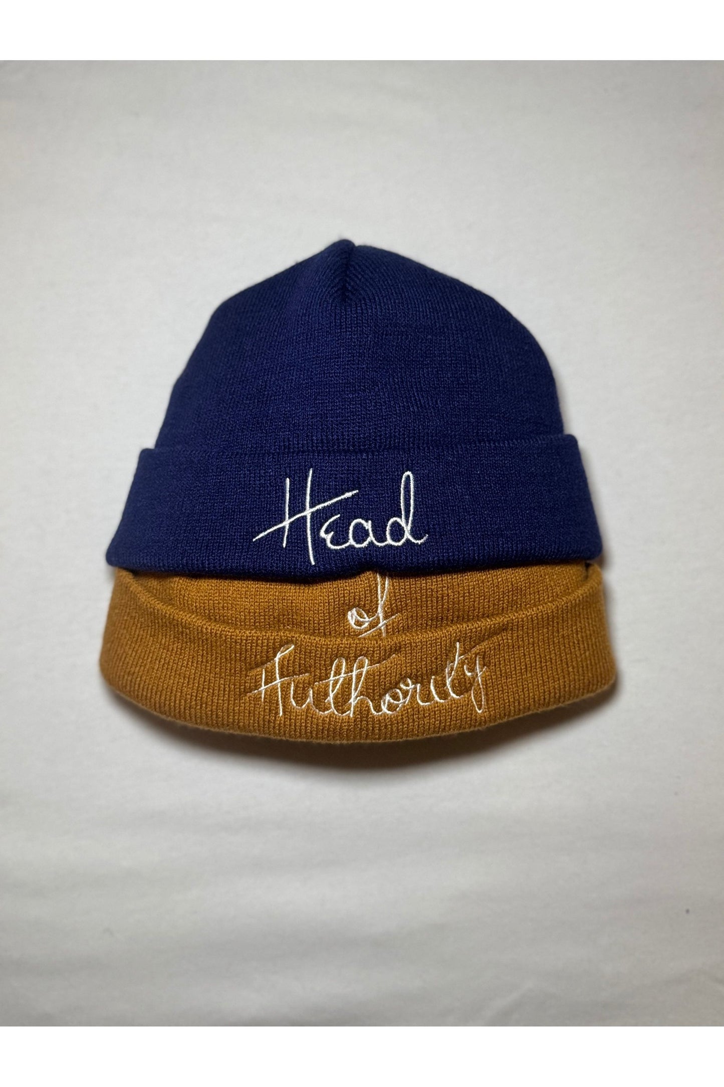 “Blue&Rust” Stacked Beanie