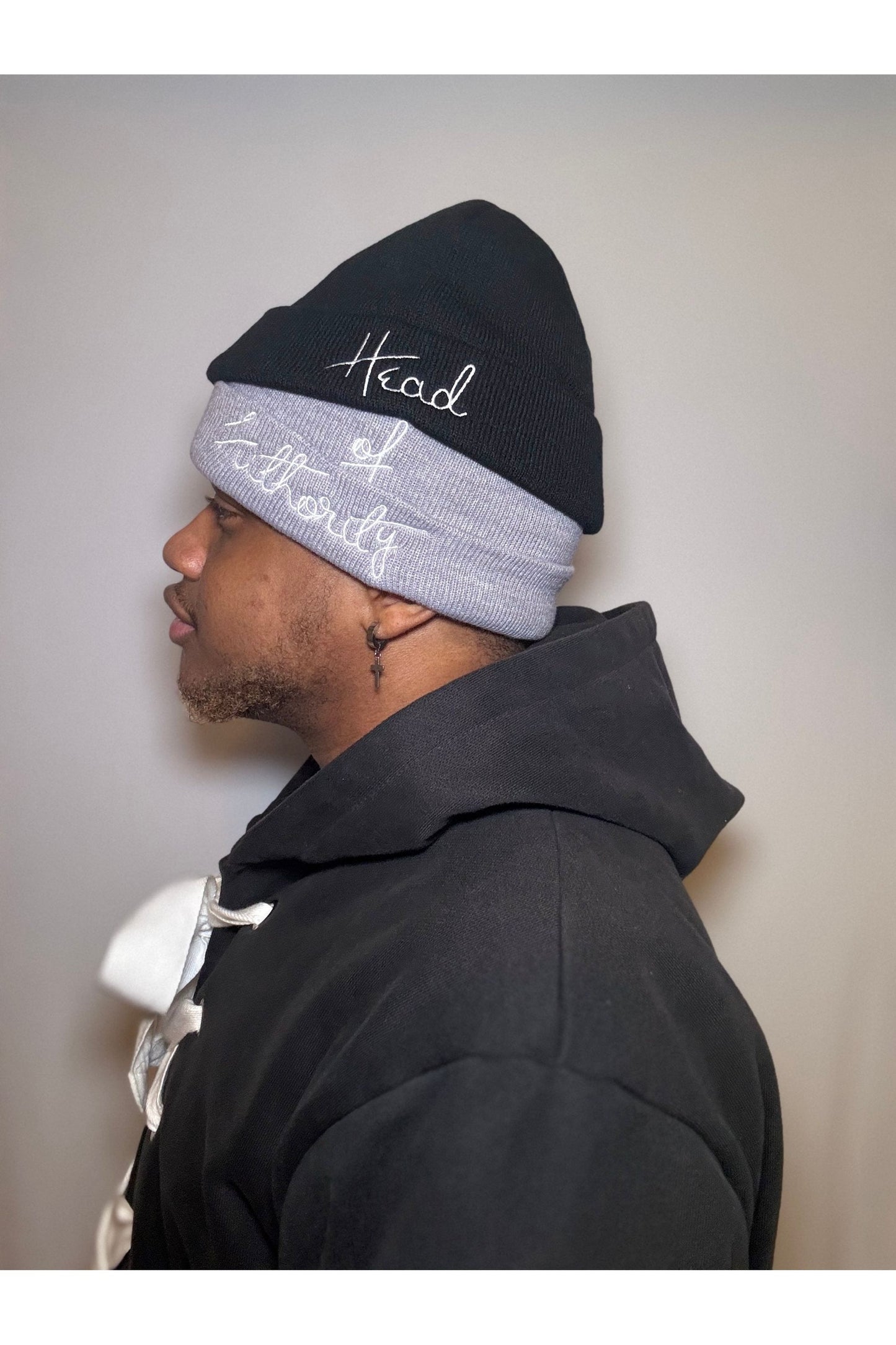 “Black&Gray” Stacked Beanie
