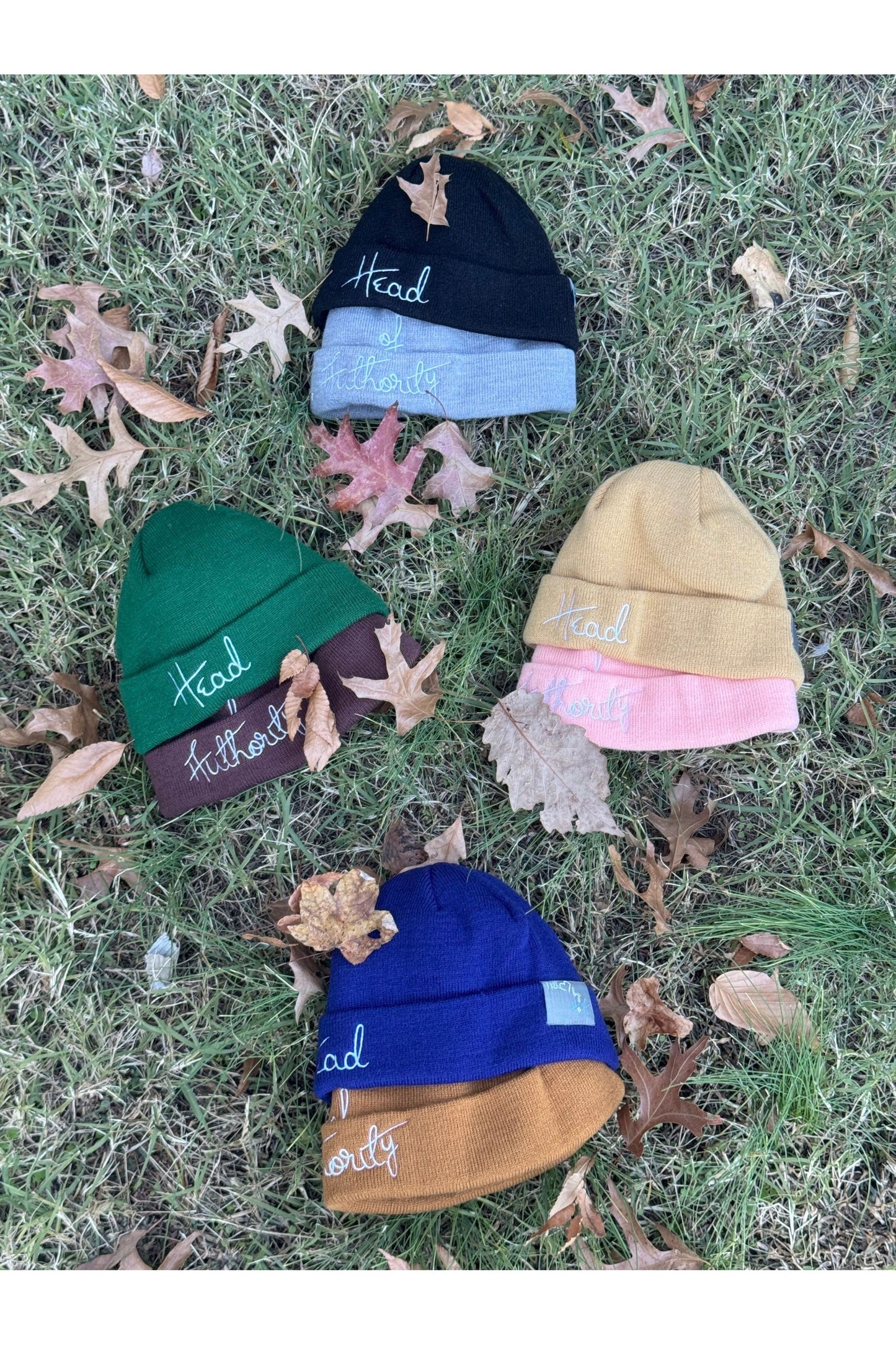 “Blue&Rust” Stacked Beanie