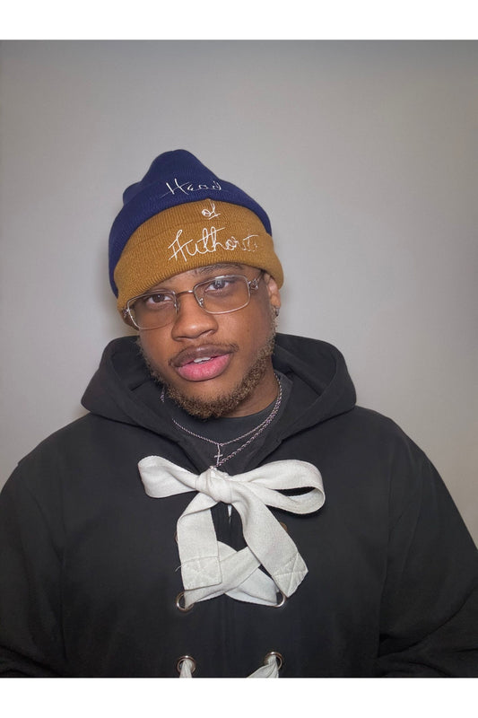 “Blue&Rust” Stacked Beanie