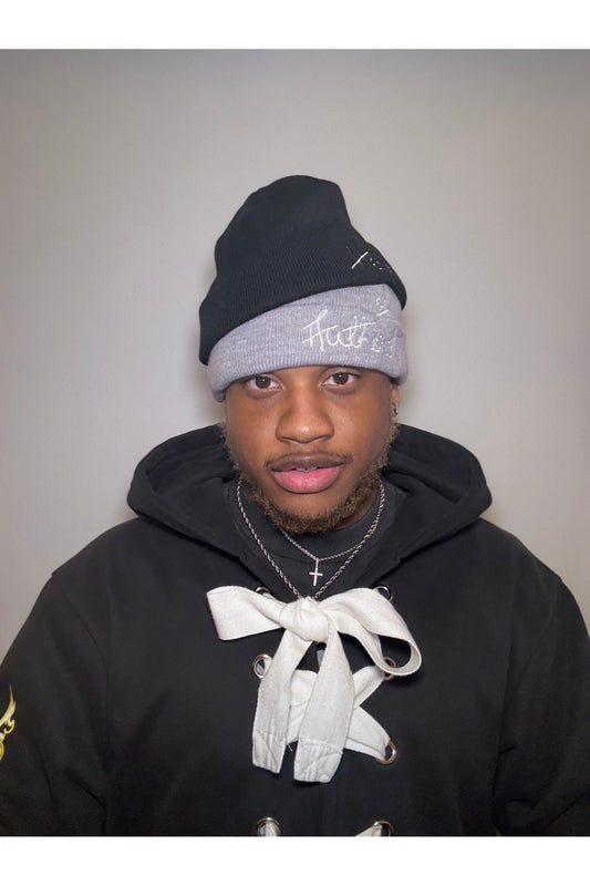 “Black&Gray” Stacked Beanie