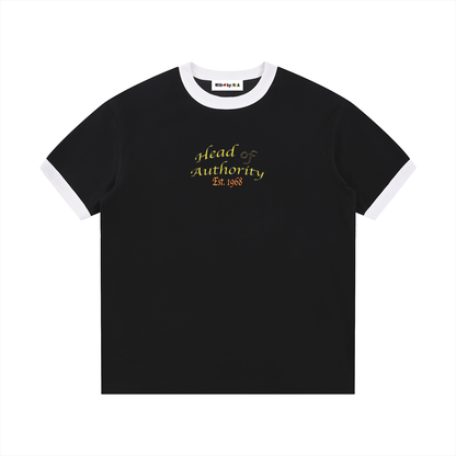 Head of Authority Contrast Edge Ribbed Tee