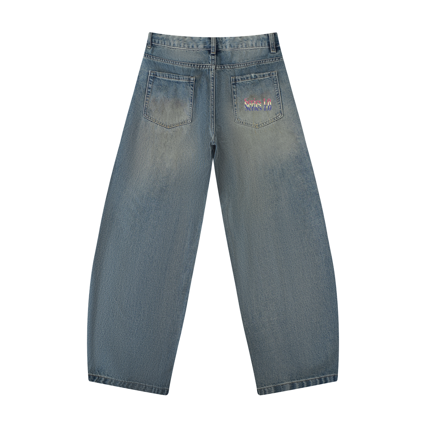 Head of Authority Distressed Barrel Leg Jeans