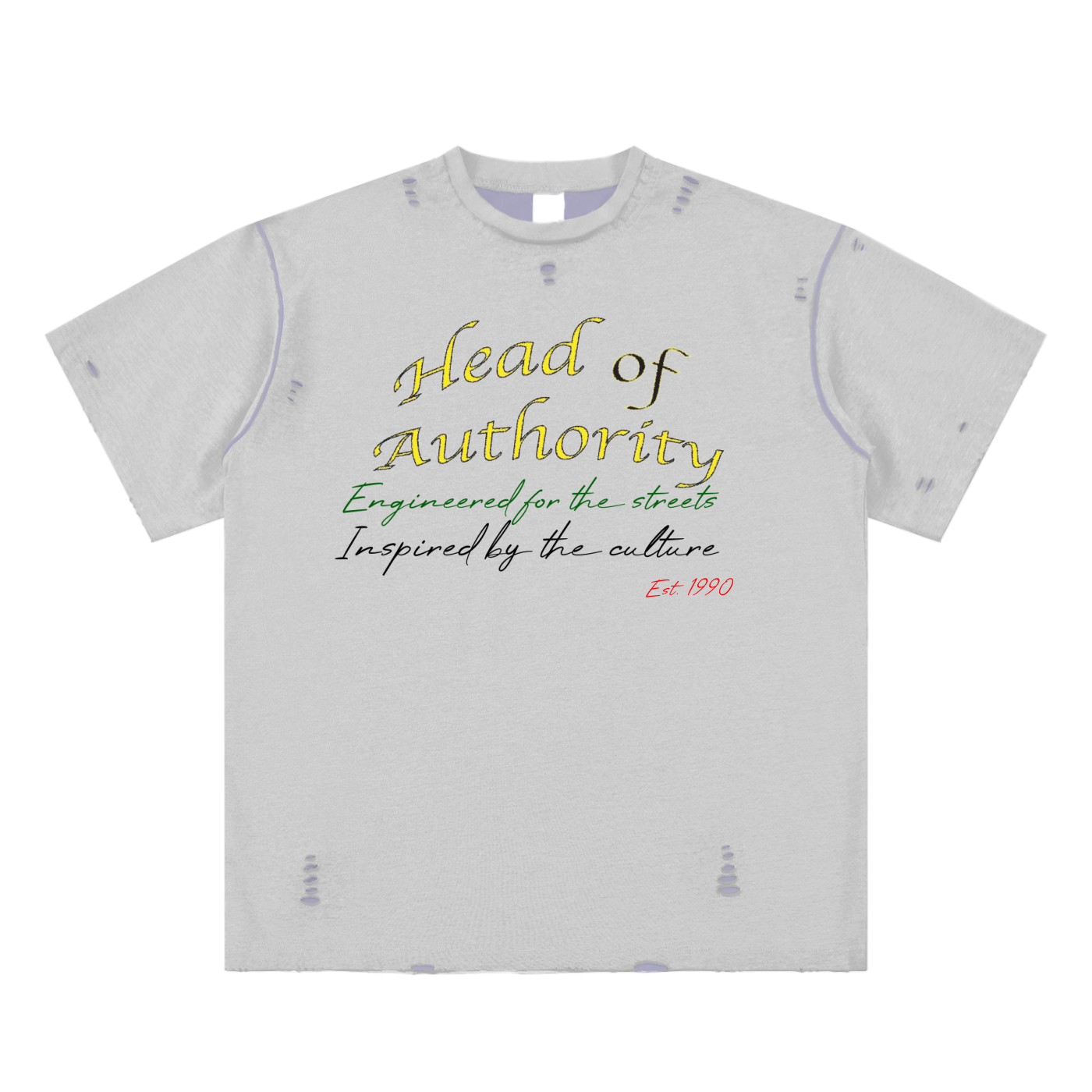 Head of Authority Hand-frayed Tee