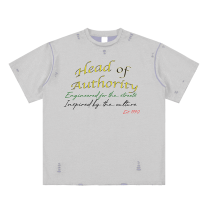 Head of Authority Hand-frayed Tee