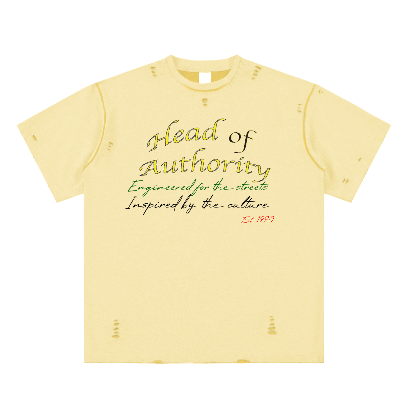 Head of Authority Hand-frayed Tee
