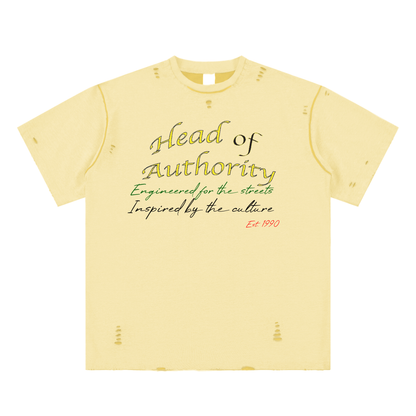 Head of Authority Hand-frayed Tee