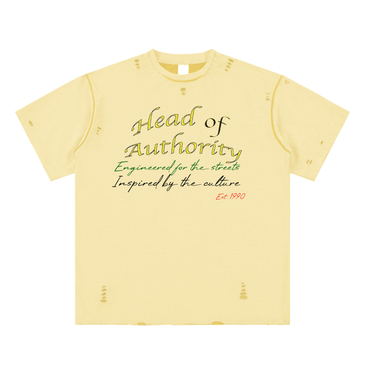Head of Authority Hand-frayed Tee