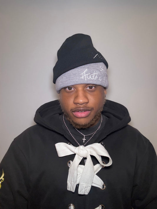 “Black&Gray” Stacked Beanie