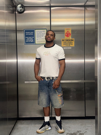 Head of Authority Faded Distressed Denim Shorts